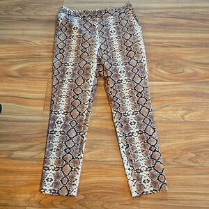 Preston & York Snake Print Trousers On Trend for Fall COTTON STRETCH Size 6